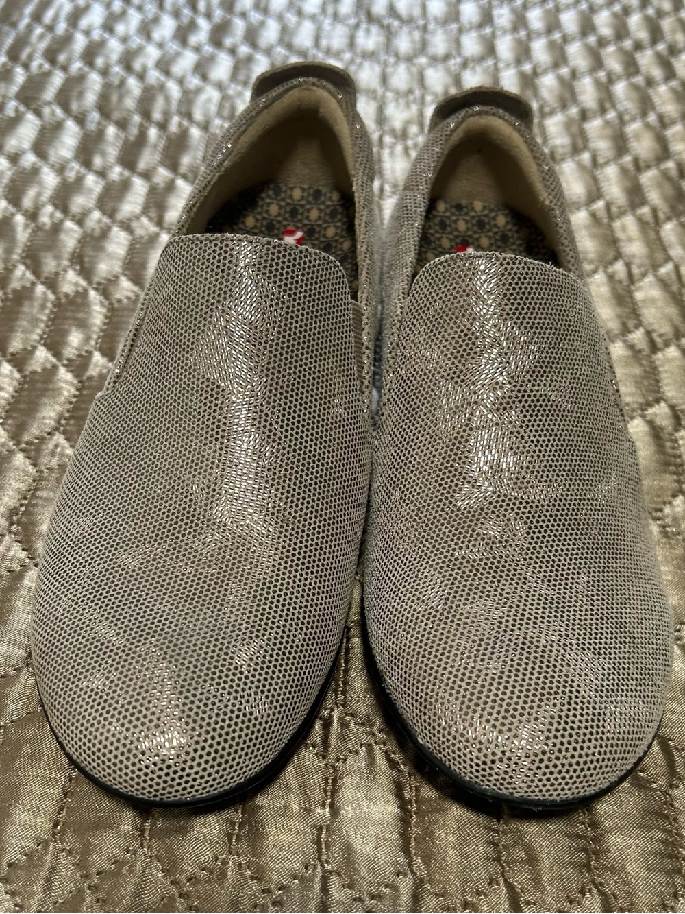 Kids Slip-On Dress Shoes in Shimmery Silver